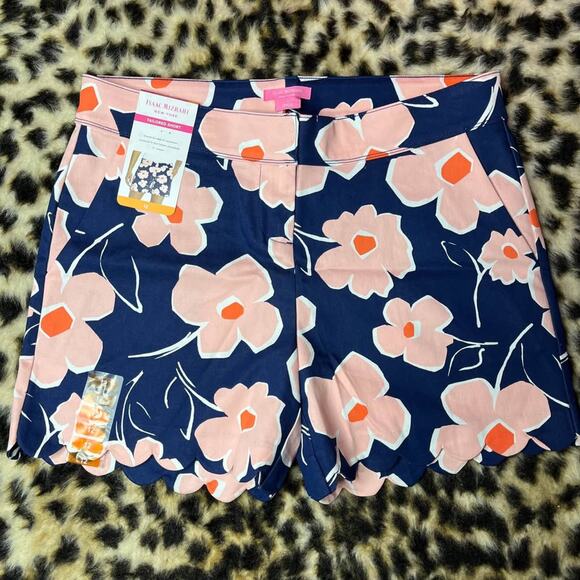 NWT Isaac Mizrahi Floral Scalloped Hem Shorts 12 - Picture 1 of 6